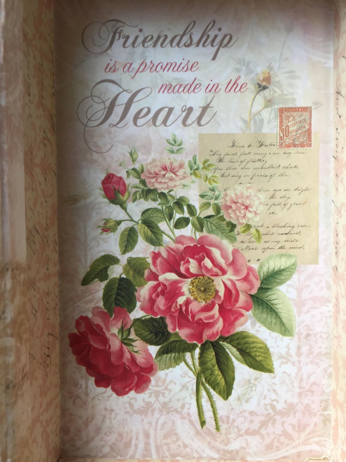 NEW. Punch Studio. LIVE. LOVE. LAUGH. PINK ROSES. Faux Book Box. Gift. EASTER.