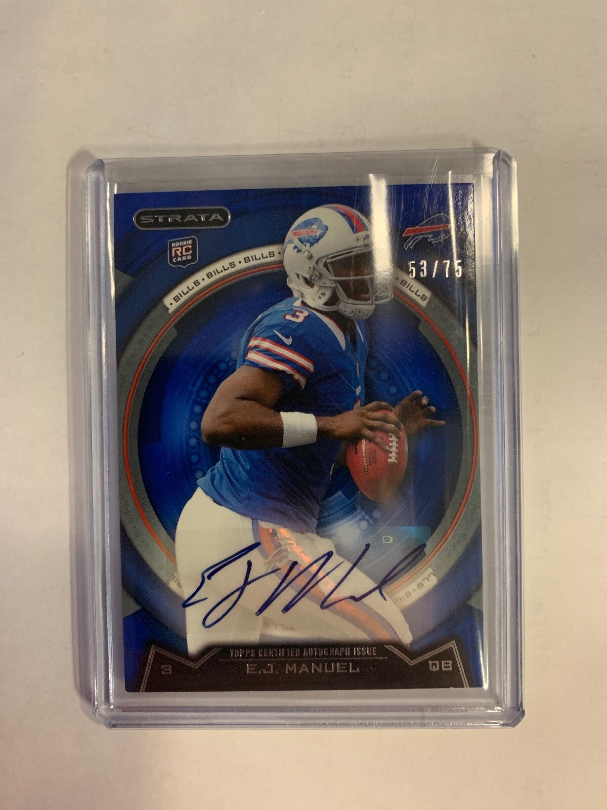 2013 TOPPS STRATA E.J. MANUEL RC AUTO /75 BUFFALO BILLS