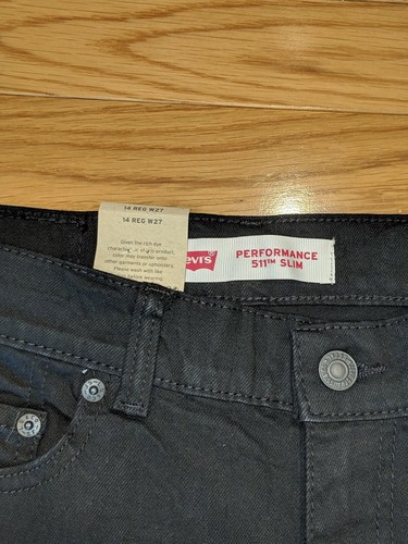 LEVI'S 511 Boys Slim Shorts Black Size 14 Reg Waist w 27