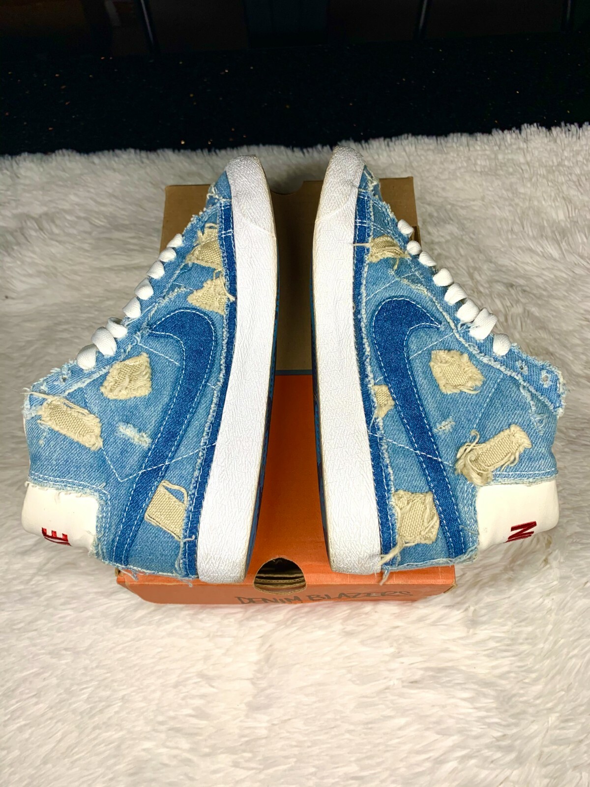Nike SB Blazer Denim Mid 77 High Ripped 
