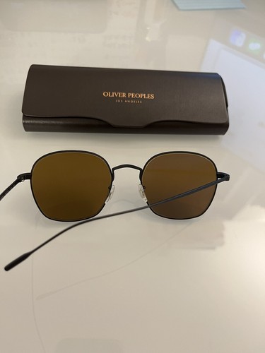 Pre-owned Oliver Peoples Ades Titanium Sun 50mm In True Brown Msrp$619 Aubrey Plaza's Fav
