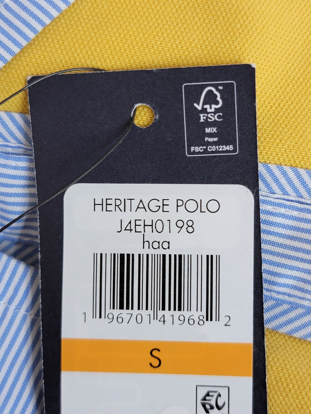 Tommy Hilfiger Striped-Collar Polo Shirt Women's S Deep Maize Short Sleeve - Picture 17 of 17