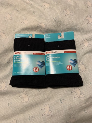 S Unisex L/xl Over The Calf Black 2 Pairs New