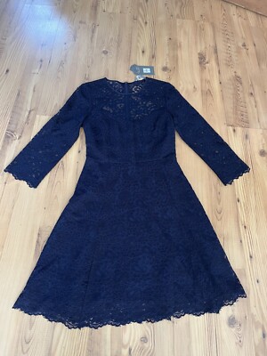 BNWT Oasis navy blue lace dress size 8 women's