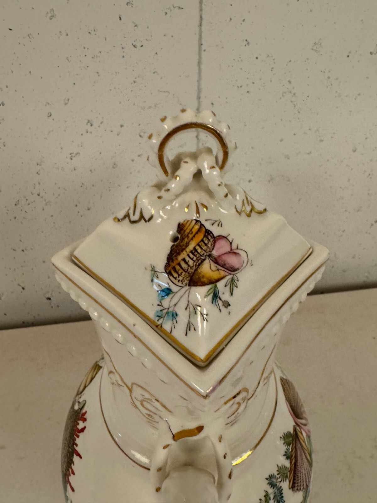 Antique Staffordshire Sampson Bridgwood & Son Nautical Shell Theme Teapot Coffee