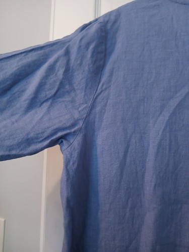 Uncommon Threads D McMillan lavender tunic top L/S  100% linen LAGENLOOK USA XL