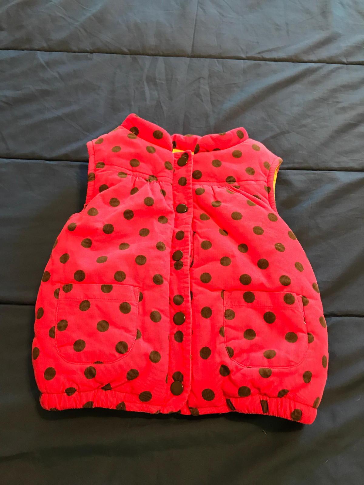 Lot of 2 Carter's Insulated Pink Vest & OshKosh Button Down Girls Shirt Size 4T