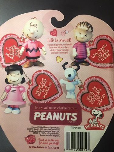Charlie Brown Be My Valentines Day Figure Figurine Keychain Toy NEW Peanuts Gang