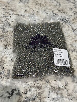 TOHO Beads Round 6/0 250g Package - TR-06-999 Gold Lined Rainbow Black Diamond