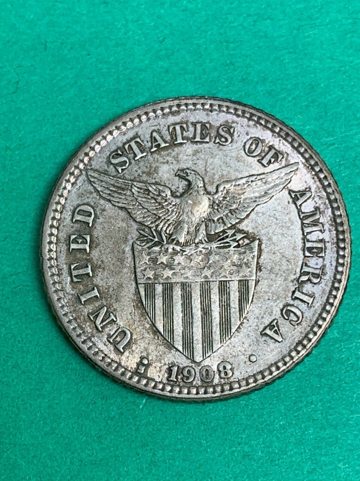 アメリカ領フィリピン 1905年 S 20Centavos 銀貨 アメリカ領フィリピン 1905年 S 20Centavos 銀貨 1905 U.S.