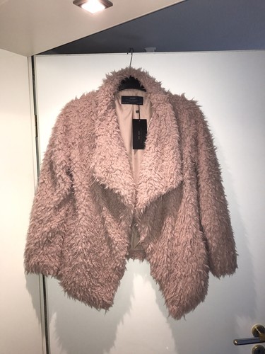 Neu Sehr Schöne Damen Winter Jacke Mantel Teddy Rosa Rose Pink Pelz Fell Zara S