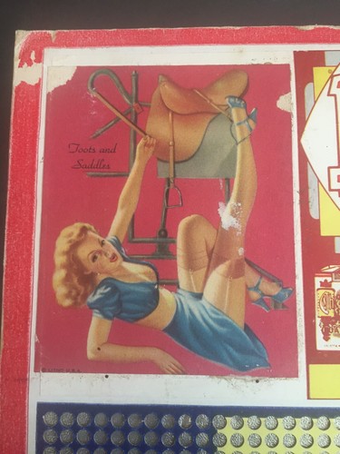 VINTAGE PIN UP CIGARETTE PUNCH BOARD