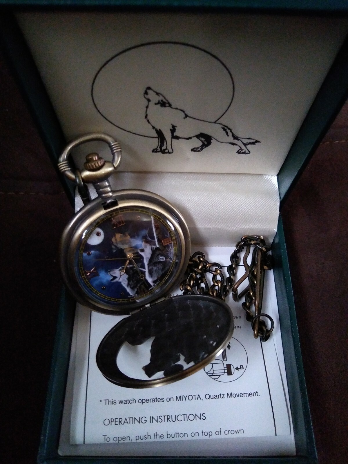 Werewolf bronze pocket watch