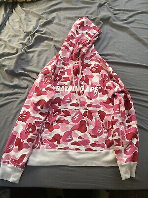 bape pink camo red camo shark full zip hoodie a bathing ape size l 314520726627