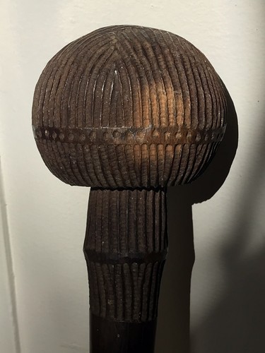 Old Antique Chokwe African Zulu Knobkerrie Throwing Club Staff
