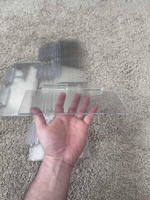 4 x 10 Inch Slatwall Shelves Hanging Accessories Clear Sneaker Boutique 25 Pack