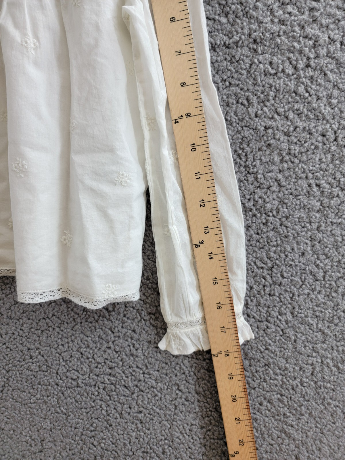 Ralph Lauren Embroidered Voile Top Big Girls 6/6X White Stand Collar Button Back - Picture 5 of 17
