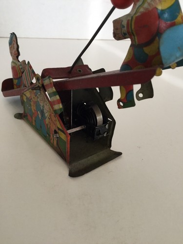 Early Tin Litho Child's Toy Teeter Totter Antique See-Saw