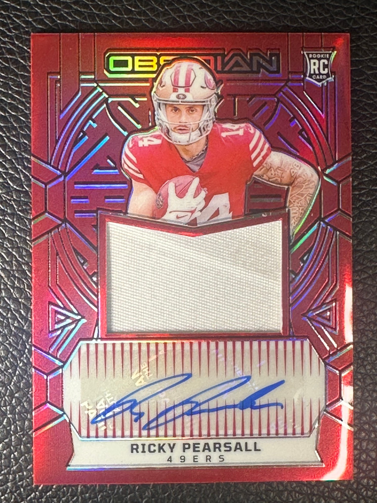 2024 Panini Obsidian Red Ricky Pearsall 21/75 Auto Autograph Jersey RC Rookie