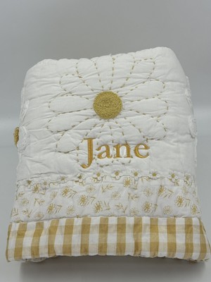 New Pottery Barn Kids Dandy Daisy Baby Toddler Quilt, Yellow Floral  Jane  Mono