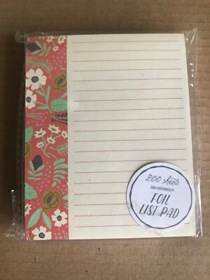 Target The Dollar Spot Orange Floral Lined Notepad Foil List Pad 200 Sheets