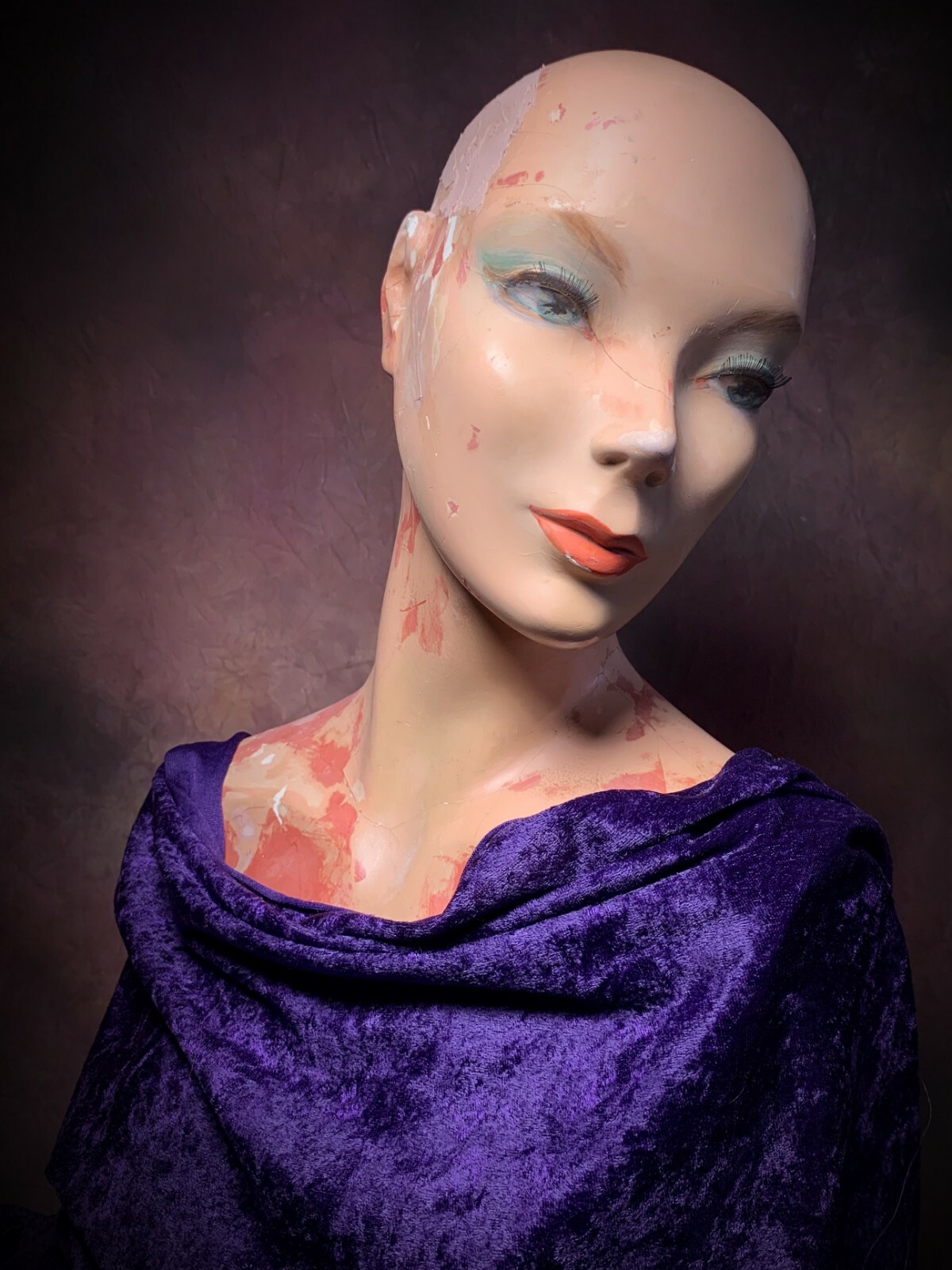 Vintage 30s 40s Creepy Mannequin Female Torso Distressed Plaster Bust