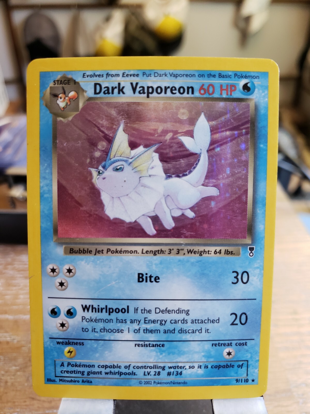 Dark Vaporeon Regular Holo Legendary Collection 9/110 Pokemon Card