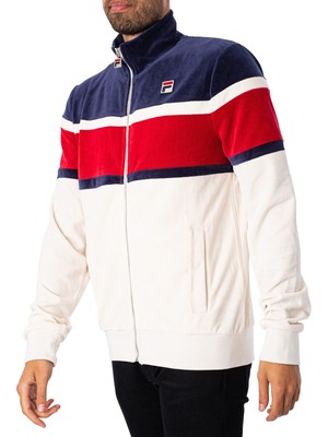 Мужская велюровая спортивная куртка Fila Decker Color Block, синяя