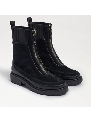 

SAM EDELMAN Женские черные кожаные ботильоны с заклепками и логотипом Leone на блочном каблуке, Черный, H8018M4