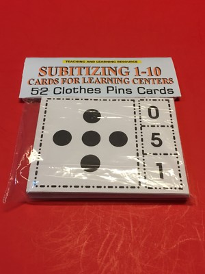Subitizing  1-10 - Cards for Learning Centers 52 Clothes Pin Cards #2
