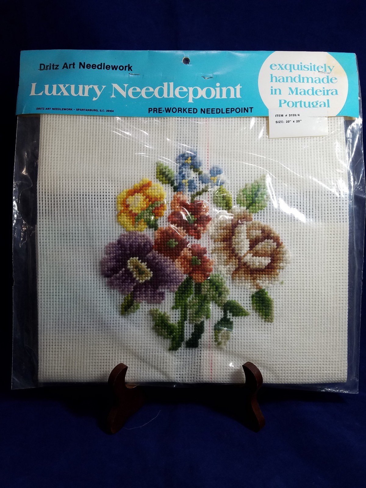 Luxury Needlepoint Pre Worked Handmade Flowers Floral Dritz Art Needlework NEW