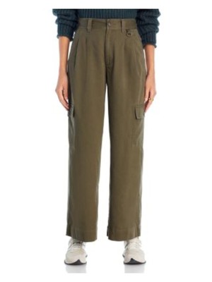 Женские зеленые плиссированные брюки MADEWELL с широкими штанинами и карманами на молнии 2