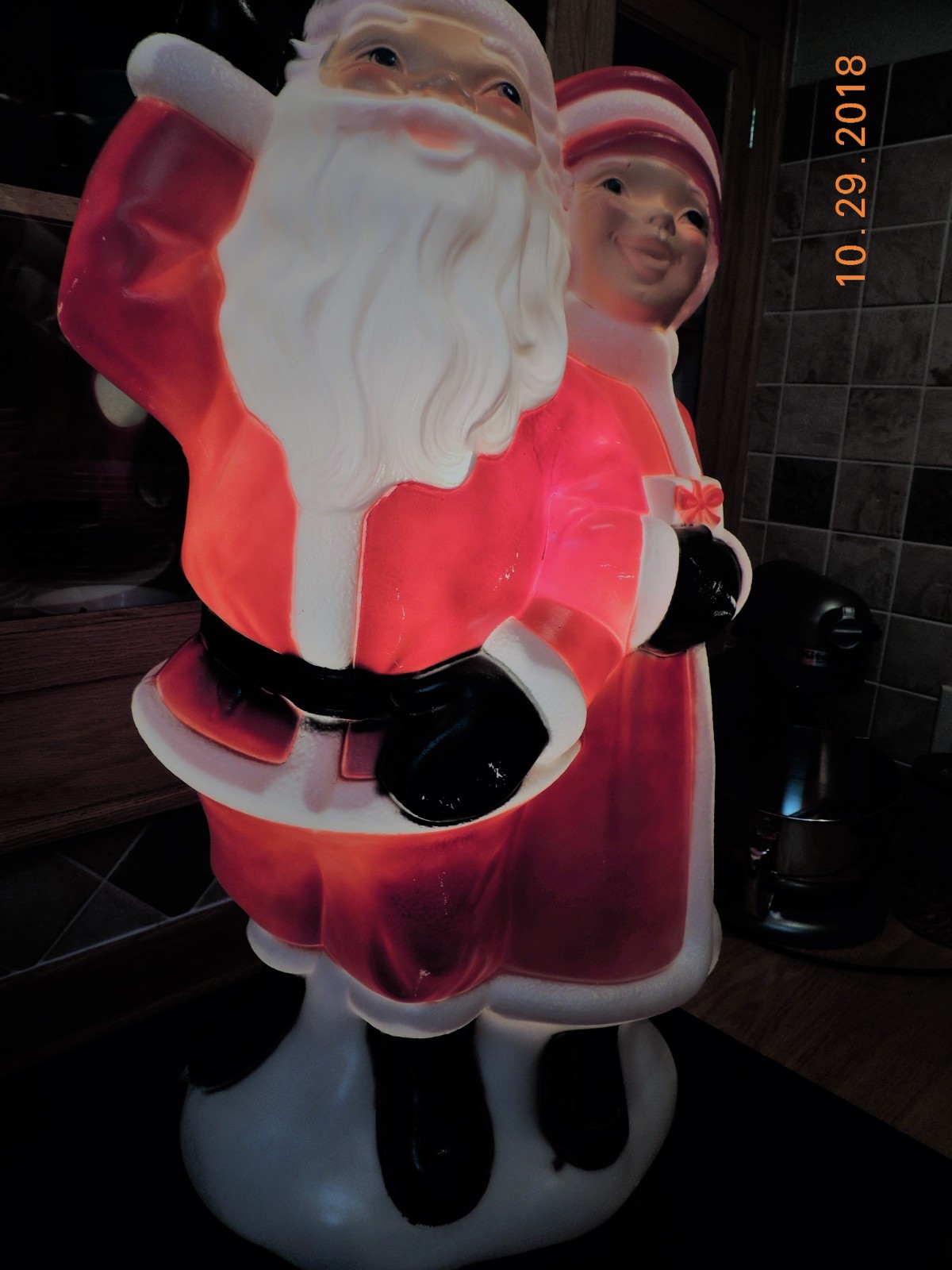 Vintage Santa & Mrs. Claus Blow Mold - General Foam - 35