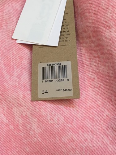 Levis 569 Loose Straight NWT Mens Pink Denim Stone Wash Shorts Size 34 $45