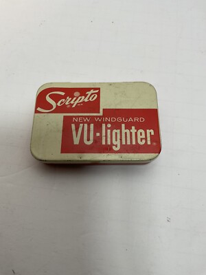 Vintage 1960's Scripto VU-Lighter Metal Tin Box