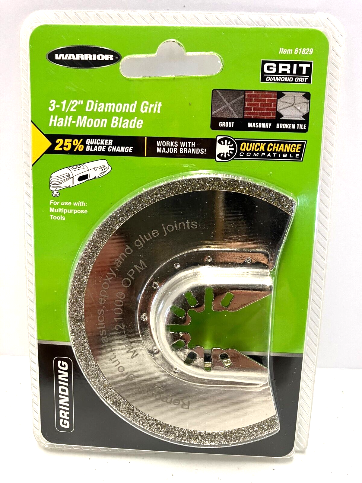 3-1/2 in. Diamond Grit Multi-Tool Half-Moon Blade For Masonry 3-1/2 in. Diamond Grit Multi-Tool Half-Moon Blade For Masonry