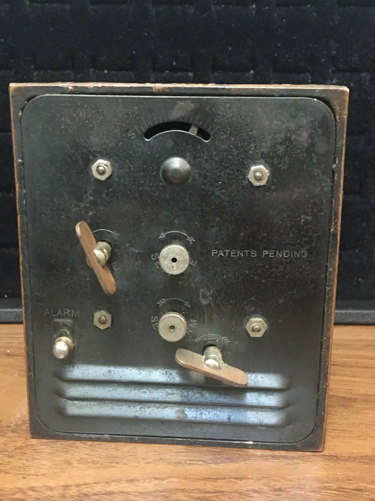 Vtg (1920's?) Ansonia Wind-Up Table-Top Alarm Clock W/ Brass Gilt Finish - Runs!