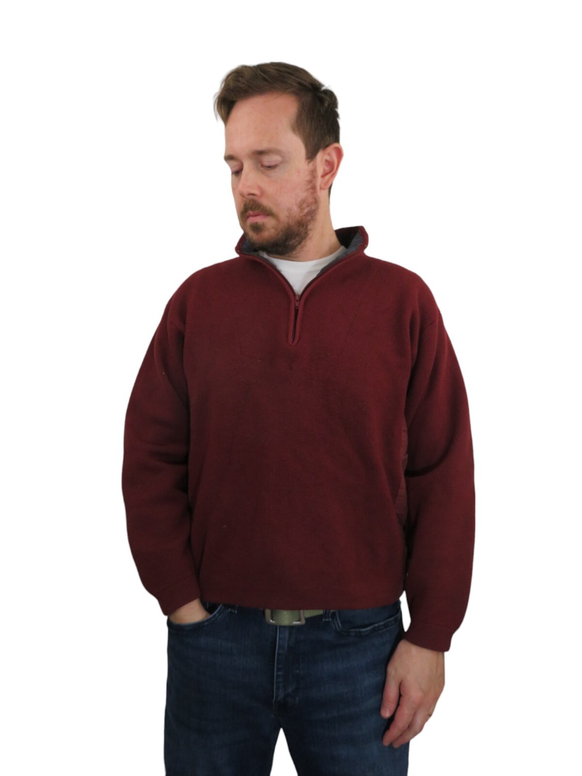 【希少】90’s patagonia guide sweater L Vtg 90s Patagonia 100% Wool Zip Pullover Sweater Jacket Mens