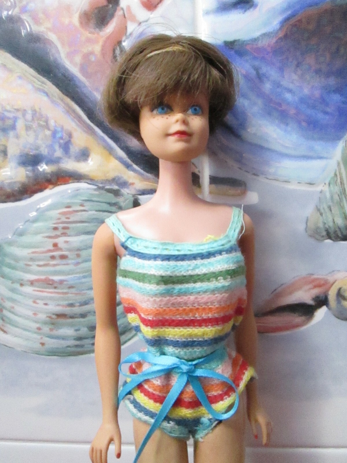 Barbie 1964 JAPAN~MIDGE LIFELIKE BENDABLE LEGS~OSS~#1080~BROWNETTE HAIR+HAIRBAND