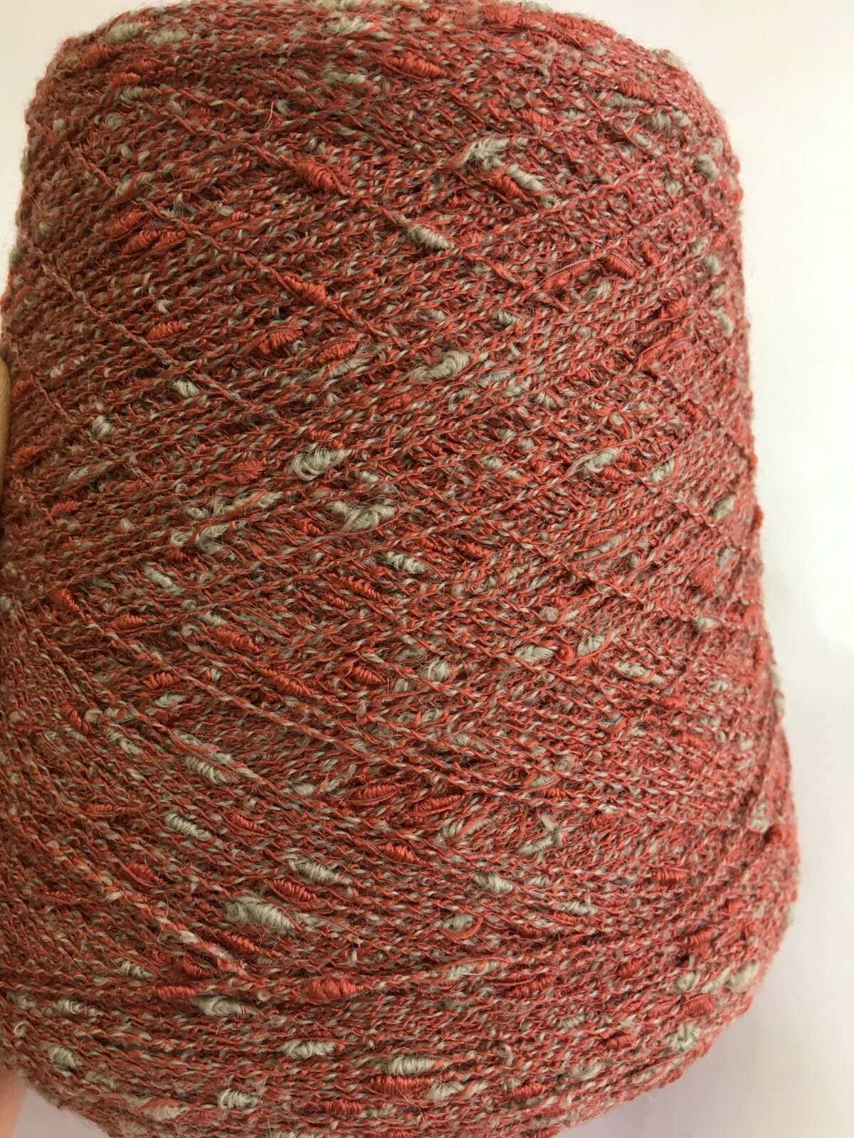 Wool Blend - Red/Gray w/ Slubs - 2250 YPP  Wt. 23 ounces