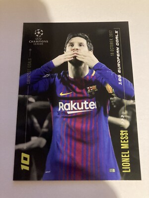 TOPPS CHAMPIONS LEAGUE CARD  LIONEL MESSI  100 EUROPEAN GOALS 