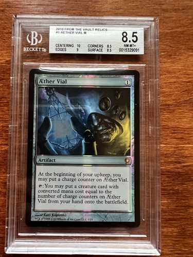 MTG FTV From The Vault Relics AETHER VIAL Foil NM/MT+ Graded 8.5