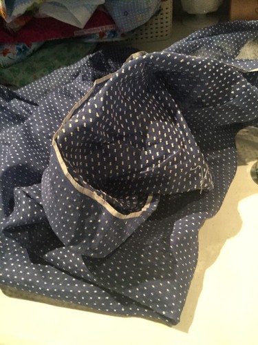 Vintage Blue Polka Dot Dotted Swiss Fabric Cotton Organdy 1 Yd 38” W