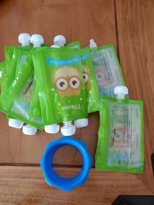Best 11 Pack 7 oz Owl Reusable Baby Food Squeeze Storage Pouches for Homemade