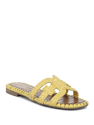

SAM EDELMAN Женские лимонно-желтые сандалии с круглым носком с логотипом Beckie Slip On Slide, Желтый, G4615S1
