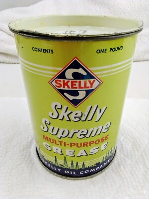 Vintage SKELLY SUPREME MULTI PURPOSE GREASE 1LB Empty