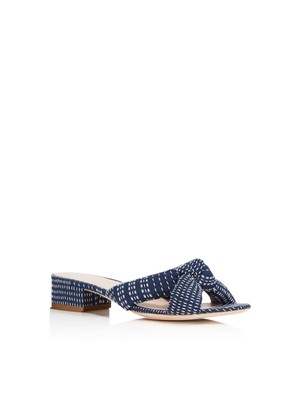 

LOEFFLER RANDALL Женские синие сандалии Elsie Almond Toe Block Heel Slip On Slip On, Синий, ELSIE-STF