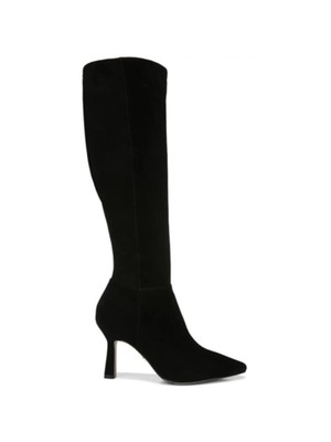 

SAM EDELMAN Женские черные кожаные расклешенные сапоги на каблуке с мягкой подкладкой и застежкой-молнией, размер  м, Черный, H4119L1001