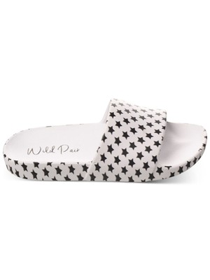 ДИКАЯ ПАРА женских босоножек Slyde Slip On Slide на платформе White Stars 1 7 М