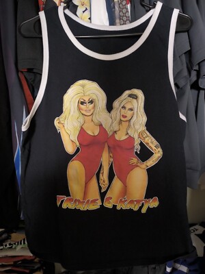 Trixie Mattel Katya drag queen RuPaul Baywatch pose tank top shirt
